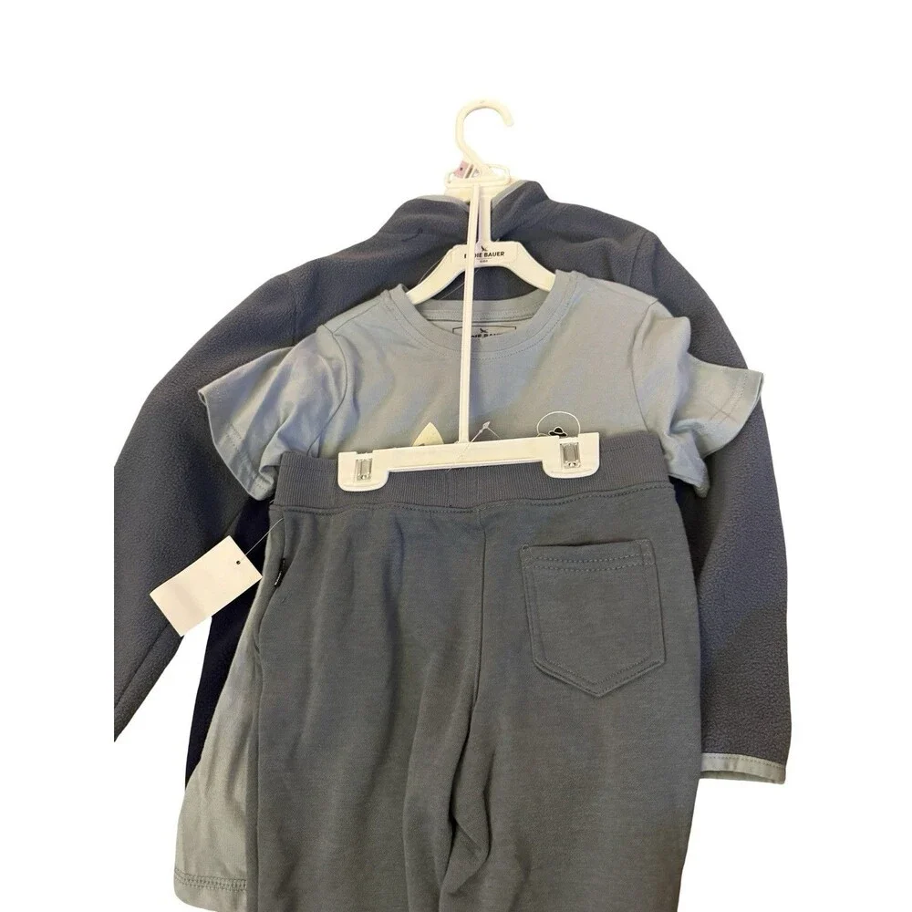 NWT Eddie Bauer 3 Piece Set Boys Size 6 Jacket, Pants And Tshirt Coastal‎ Blue